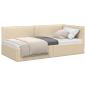 Preview: Eckbettgestell Creme 90 x 190 cm Stoff