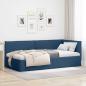 Preview: ARDEBO.de - Eckbettgestell Blau 90 x 200 cm Stoff