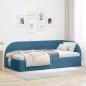 Preview: ARDEBO.de - Eckbettgestell Blau 80 x 200 cm Samt