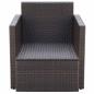 Preview: Gartenstuhl mit Polstern und Kissen Poly Rattan Braun