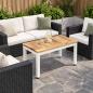 Preview: ARDEBO.de - Couchtisch Weiß 60,5 x 30 x 36 cm Massivholz Akazie