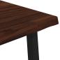 Preview: 80 x 80 x 75 cm Massivholz Akazie Dunkelbraun und Schwarz