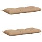 Preview: Bankkissen VIANEN 2 stk. 100 % Polyester Sand 110 x 50 x 12 cm