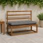 Preview: ARDEBO.de - Bankkissen VIANEN 100 % Polyester Grau 110 x 40 x 12 cm