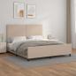 Preview: ARDEBO.de - Bettgestell mit Kopfteil Cappuccino-Braun 160x200 cm Kunstleder