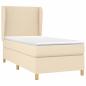 Preview: Boxspringbett mit Matratze Creme 80x200 cm Stoff