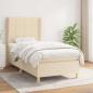 Preview: ARDEBO.de - Boxspringbett mit Matratze Creme 80x200 cm Stoff