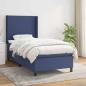 Preview: ARDEBO.de - Boxspringbett mit Matratze Blau 100x200 cm Stoff
