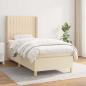 Preview: ARDEBO.de - Boxspringbett mit Matratze Creme 80x200 cm Stoff