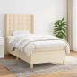 Preview: ARDEBO.de - Boxspringbett mit Matratze Creme 80x200 cm Stoff