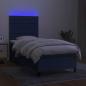 Preview: Boxspringbett mit Matratze & LED Blau 100x200 cm Stoff
