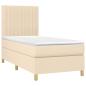 Preview: Boxspringbett mit Matratze & LED Creme 80x200 cm Stoff