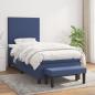 Preview: ARDEBO.de - Boxspringbett mit Matratze Blau 100x200 cm Stoff