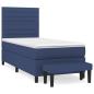 Preview: Boxspringbett mit Matratze Blau 100x200 cm Stoff