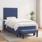 Preview: ARDEBO.de - Boxspringbett mit Matratze Blau 100x200 cm Stoff