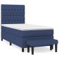 Preview: Boxspringbett mit Matratze Blau 100x200 cm Stoff