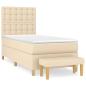 Preview: Boxspringbett mit Matratze Creme 80x200 cm Stoff