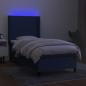 Preview: Boxspringbett mit Matratze & LED Blau 100x200 cm Stoff