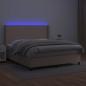 Preview: Boxspringbett mit Matratze & LED Cappuccino-Braun 160x200cm