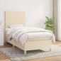 Preview: ARDEBO.de - Boxspringbett mit Matratze Creme 80x200 cm Stoff