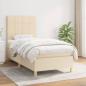 Preview: ARDEBO.de - Boxspringbett mit Matratze Creme 80x200 cm Stoff