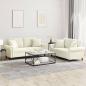 Preview: ARDEBO.de - 2-tlg. Sofagarnitur mit Kissen Creme Samt