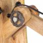 Preview: Wandlampe E27 Silbern Mango Massivholz und Eisen