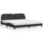 Preview: ARDEBO.de - Bett mit Matratze Zadar Schwarz 200x200 cm Kunstleder