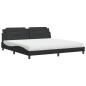 Preview: Bett mit Matratze Zadar Schwarz 200x200 cm Kunstleder