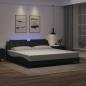 Preview: ARDEBO.de - Bettgestell mit LED ohne Matratze "Zadar" Schwarz 200x200 cm