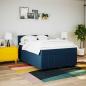 Preview: Boxspringbett mit Matratze Blau 140x190 cm Stoff