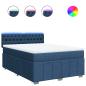 Preview: Boxspringbett mit Matratze Blau 140x190 cm Stoff