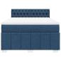 Preview: Boxspringbett mit Matratze Blau 140x190 cm Stoff