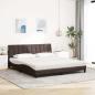 Preview: Bett mit Matratze "Hanko" Dunkelbraun 180x200 cm Stoff