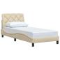 Preview: Bettgestell ohne Matratze Creme 90x190 cm Stoff