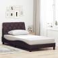 Preview: ARDEBO.de - Bettgestell ohne Matratze Dunkelbraun 100x200 cm Stoff