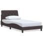 Preview: Bettgestell ohne Matratze Dunkelbraun 100x200 cm Stoff
