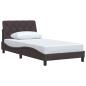 Preview: Bettgestell ohne Matratze Dunkelbraun 100x200 cm Stoff