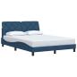 Preview: Bettgestell ohne Matratze Blau 120x200 cm Stoff