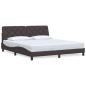 Preview: Bettgestell ohne Matratze Dunkelbraun 180x200 cm Stoff