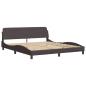 Preview: Bettgestell ohne Matratze Dunkelbraun 180x200 cm Stoff
