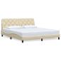 Preview: Bettgestell ohne Matratze Creme 180x200 cm Stoff