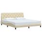 Preview: Bettgestell ohne Matratze Creme 180x200 cm Stoff