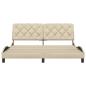 Preview: Bettgestell ohne Matratze Creme 180x200 cm Stoff