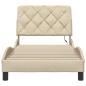 Preview: Bettgestell mit LED ohne Matratze Creme 90x200 cm Stoff