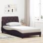 Preview: Bettgestell mit LED ohne Matratze Dunkelbraun 100x200 cm Stoff