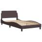 Preview: Bettgestell mit LED ohne Matratze Dunkelbraun 100x200 cm Stoff