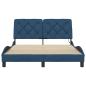 Preview: Bettgestell mit LED ohne Matratze Blau 140x190 cm Stoff