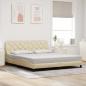 Preview: Bettgestell mit LED ohne Matratze Creme 180x200 cm Stoff