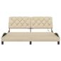 Preview: Bettgestell mit LED ohne Matratze Creme 180x200 cm Stoff